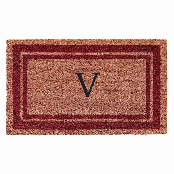 Calloway Mills Monogram Door Mat, Natural, Burgundy, 18 in W x 30 in L 152991830V - main